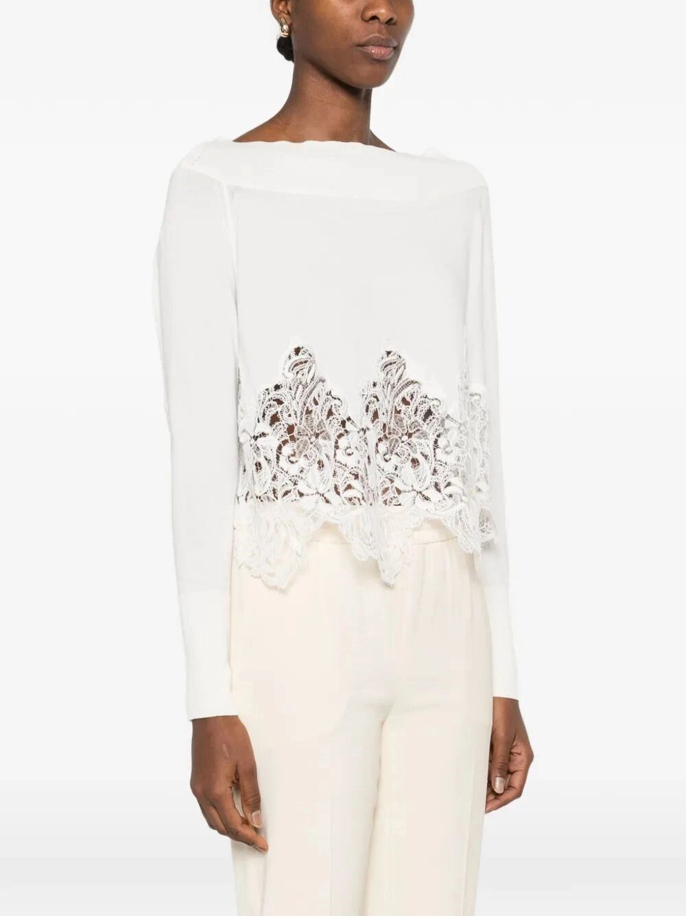 Ermanno Scervino Long Sleeve Sweater Size L / US 10 / IT 46 - 5 Thumbnail