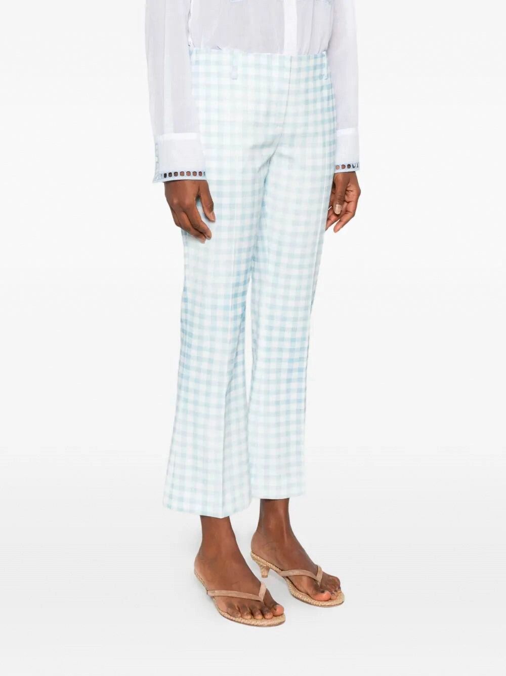 Ermanno Scervino Cropped Flare Pants Size 28" / US 6 / IT 42 - 2 Thumbnail
