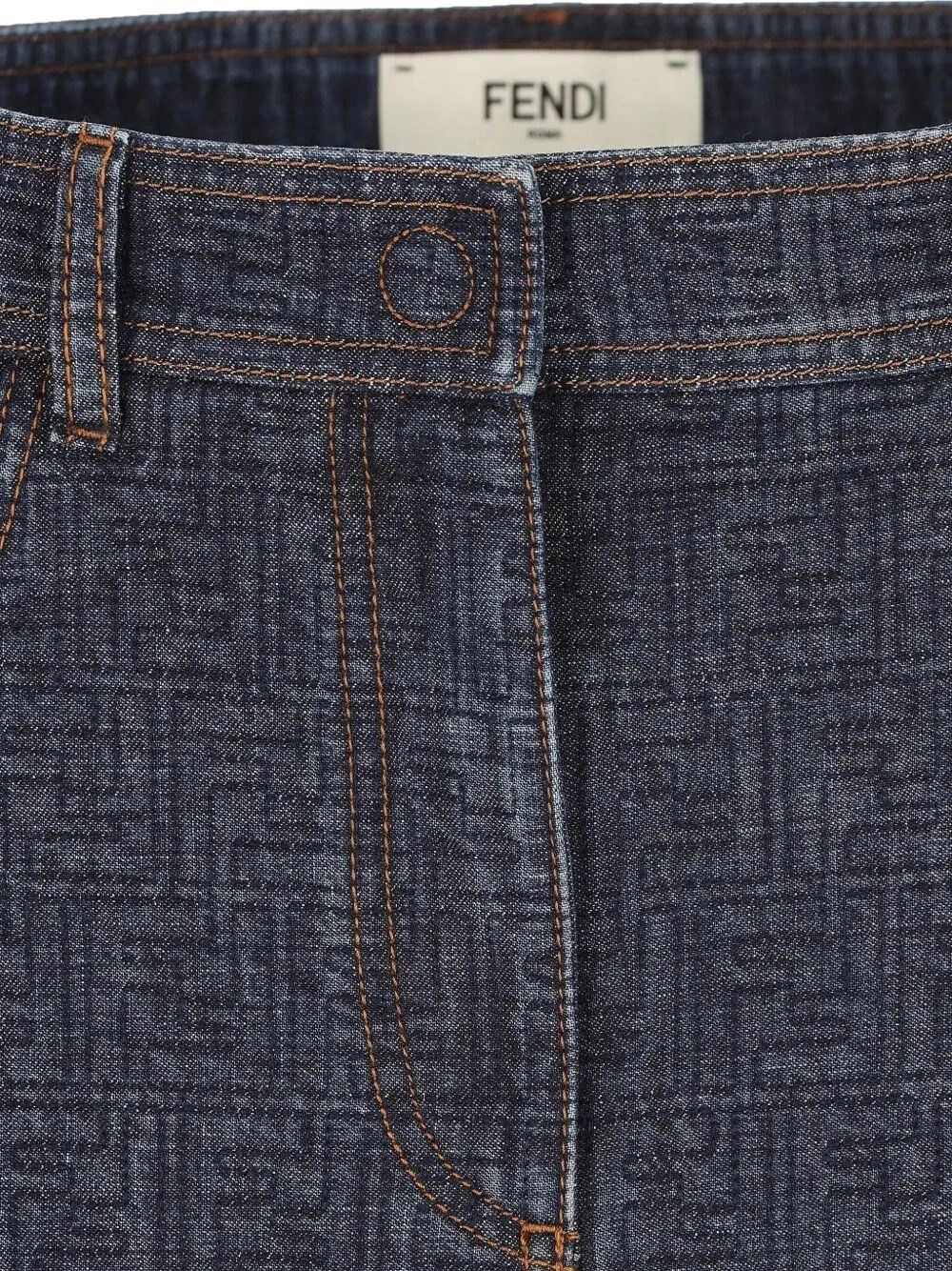 Fendi `FF Padded` Denim Skirt Size 28" / US 6 / IT 42 - 3 Thumbnail