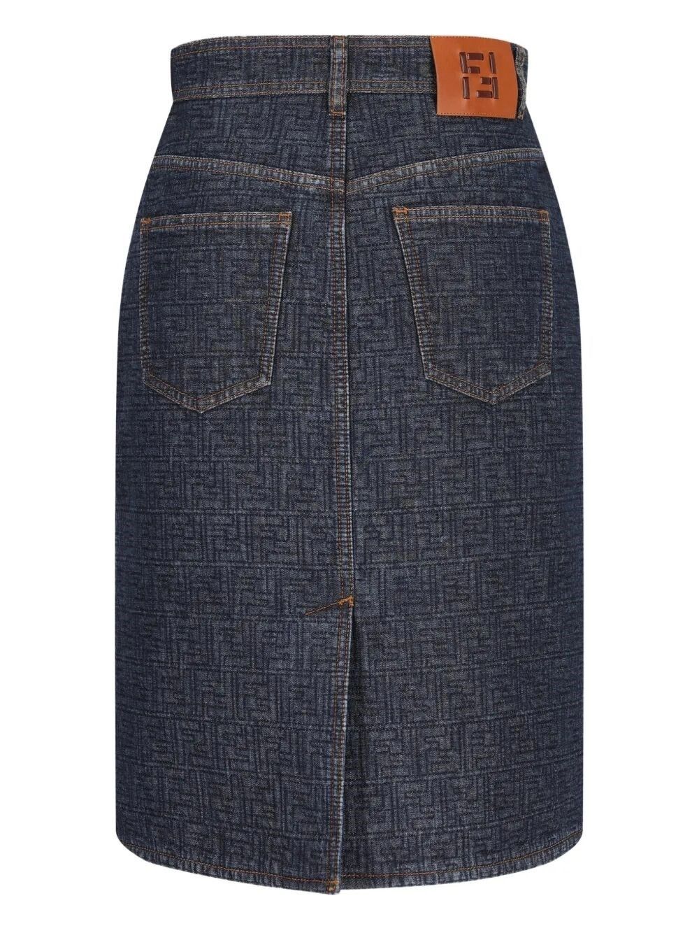 Fendi `FF Padded` Denim Skirt Size 28" / US 6 / IT 42 - 2 Thumbnail