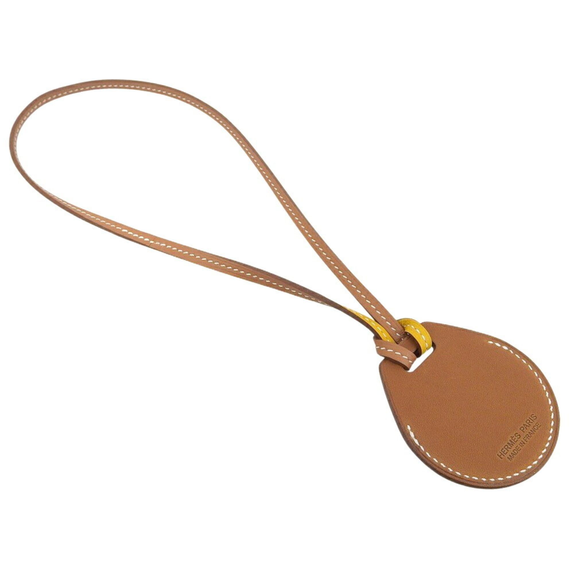 Hermes Hermes Hermès Air Tag Two-Tone Leather Strap, Brown and Yellow Size ONE SIZE - 2 Thumbnail