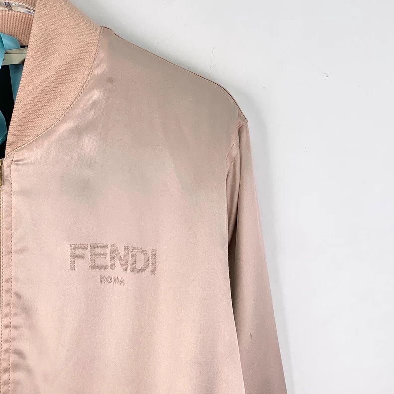 Fendi Fendi Pink Logo Embroidered Zip Jacket Size M / US 6-8 / IT 42-44 - 3 Thumbnail