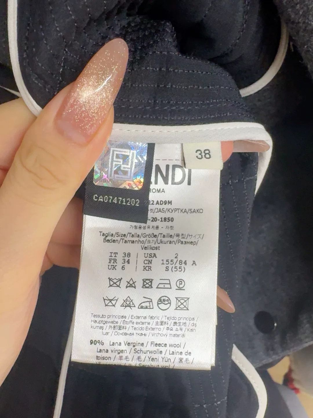 Fendi Fendi Gray Double-Breasted Blazer Size US XXS / EU 40 - 3 Thumbnail
