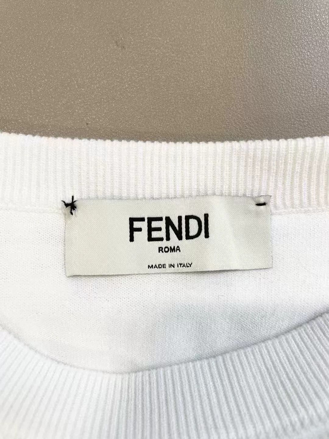 Fendi Fendi White Knit Logo Midi Skirt Size US 36 / EU 52 - 4 Thumbnail