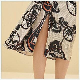 Hermes Hermes Silk Printed Pleated Skirt with Slit Size US 28 / EU 44 - 3 Thumbnail