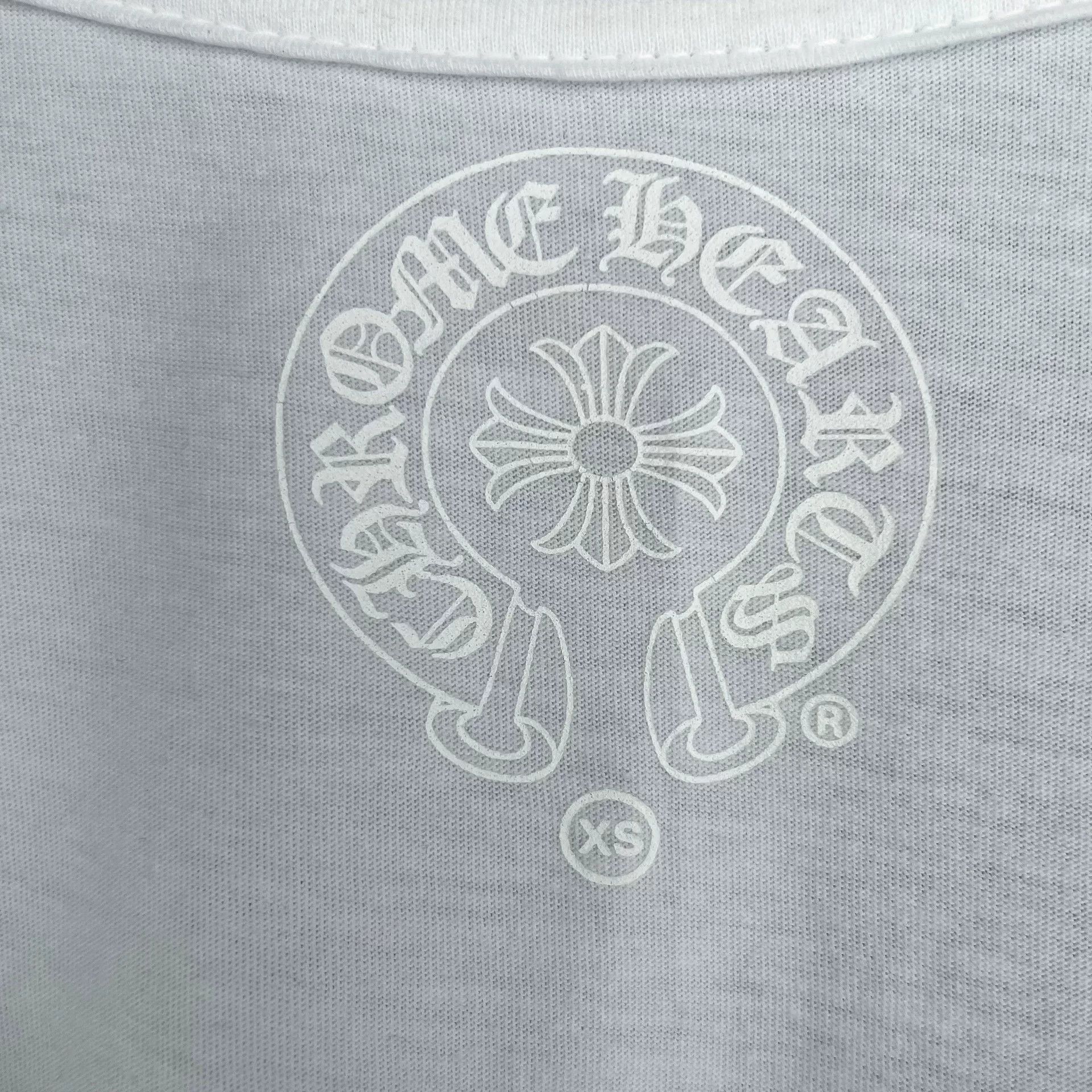 Chrome Hearts Chrome Hearts White V-Neck Short Sleeve Tee Size US XS / EU 42 / 0 - 6 Thumbnail