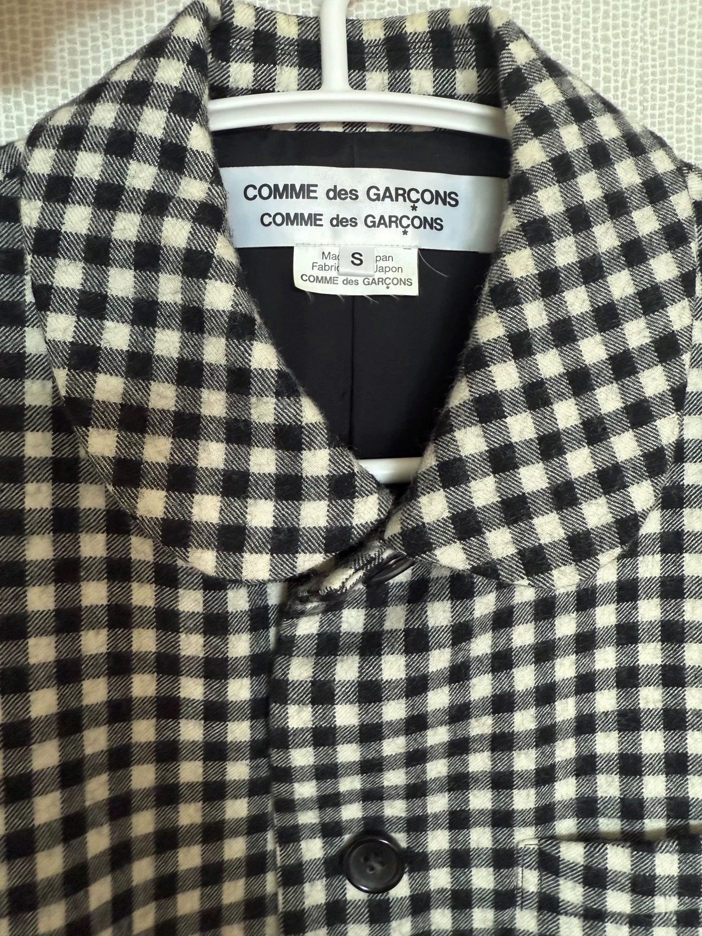 Comme des Garcons CDG Comcom Black and White Check Wool Jacket Size US S / EU 44-46 / 1 - 3 Thumbnail