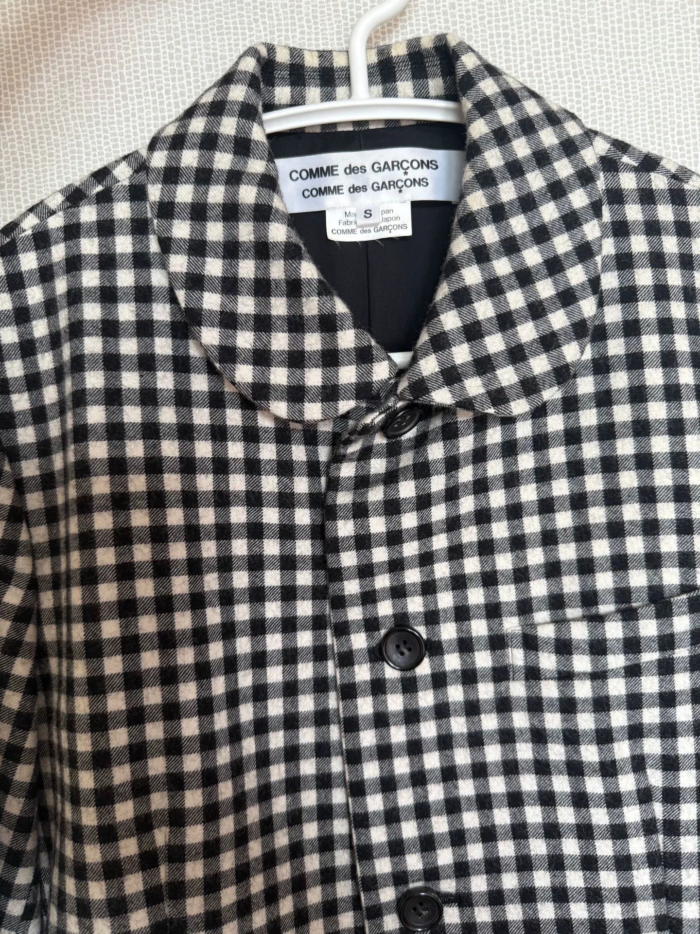 Comme des Garcons CDG Comcom Black and White Check Wool Jacket Size US S / EU 44-46 / 1 - 4 Thumbnail