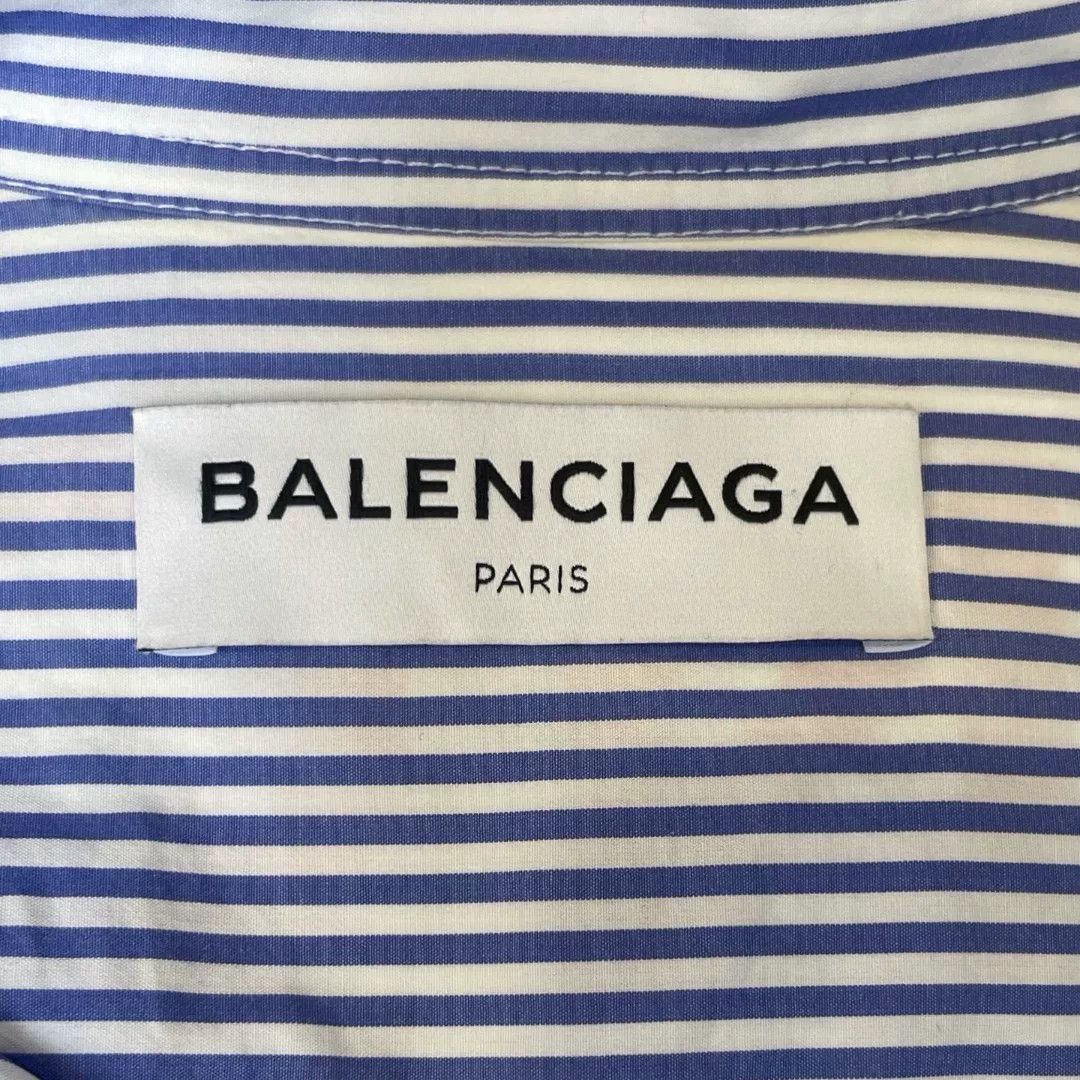 Balenciaga Balenciaga Blue Striped Shirt Size US XS / EU 42 / 0 - 5 Thumbnail
