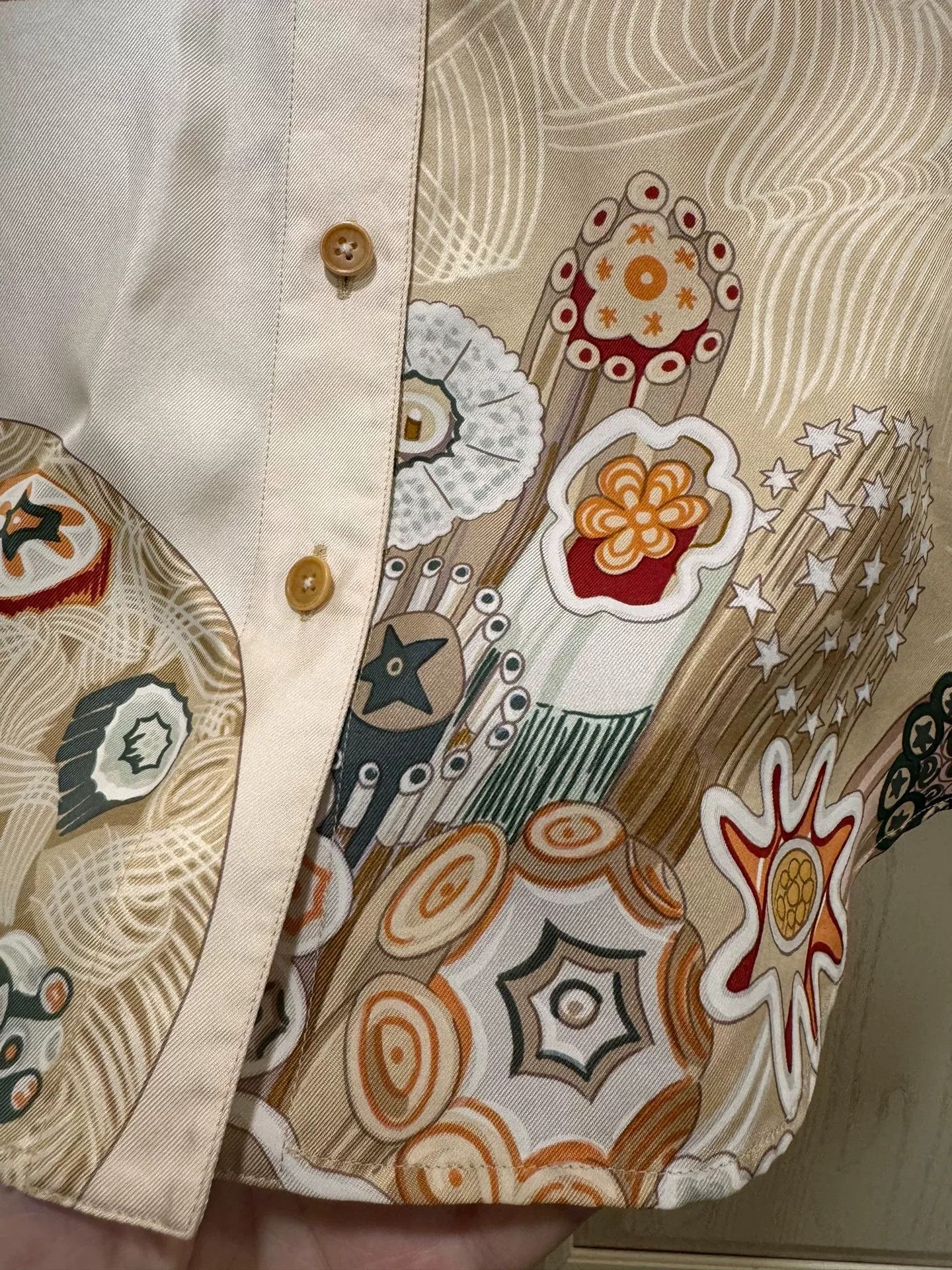 Hermes Hermes Vintage Floral Silk Shirt Size US M / EU 48-50 / 2 - 2 Thumbnail