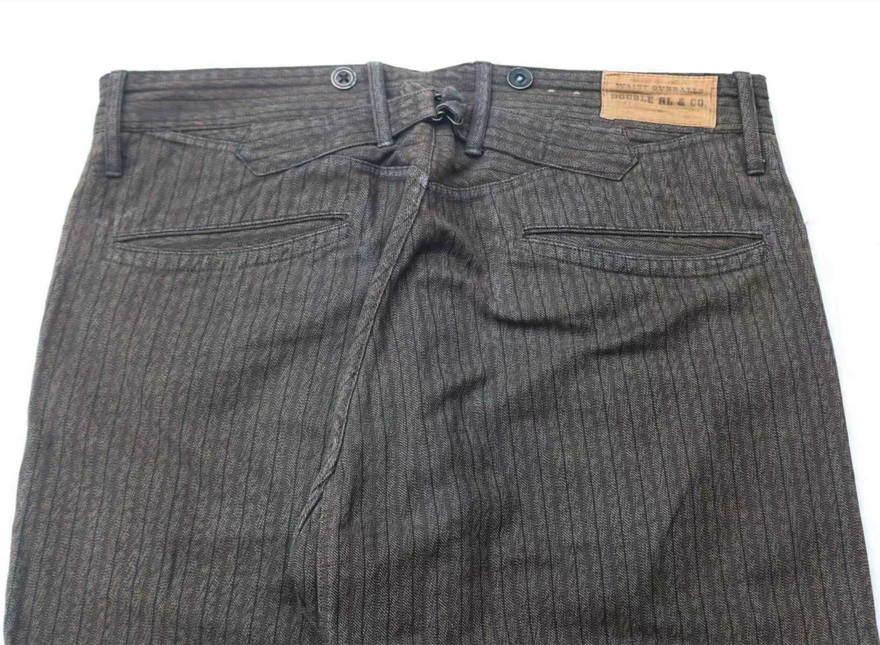 RRL Ralph Lauren RRL Striped Overalls Straight Cargo Pants Size US 32 / EU 48 - 5 Thumbnail