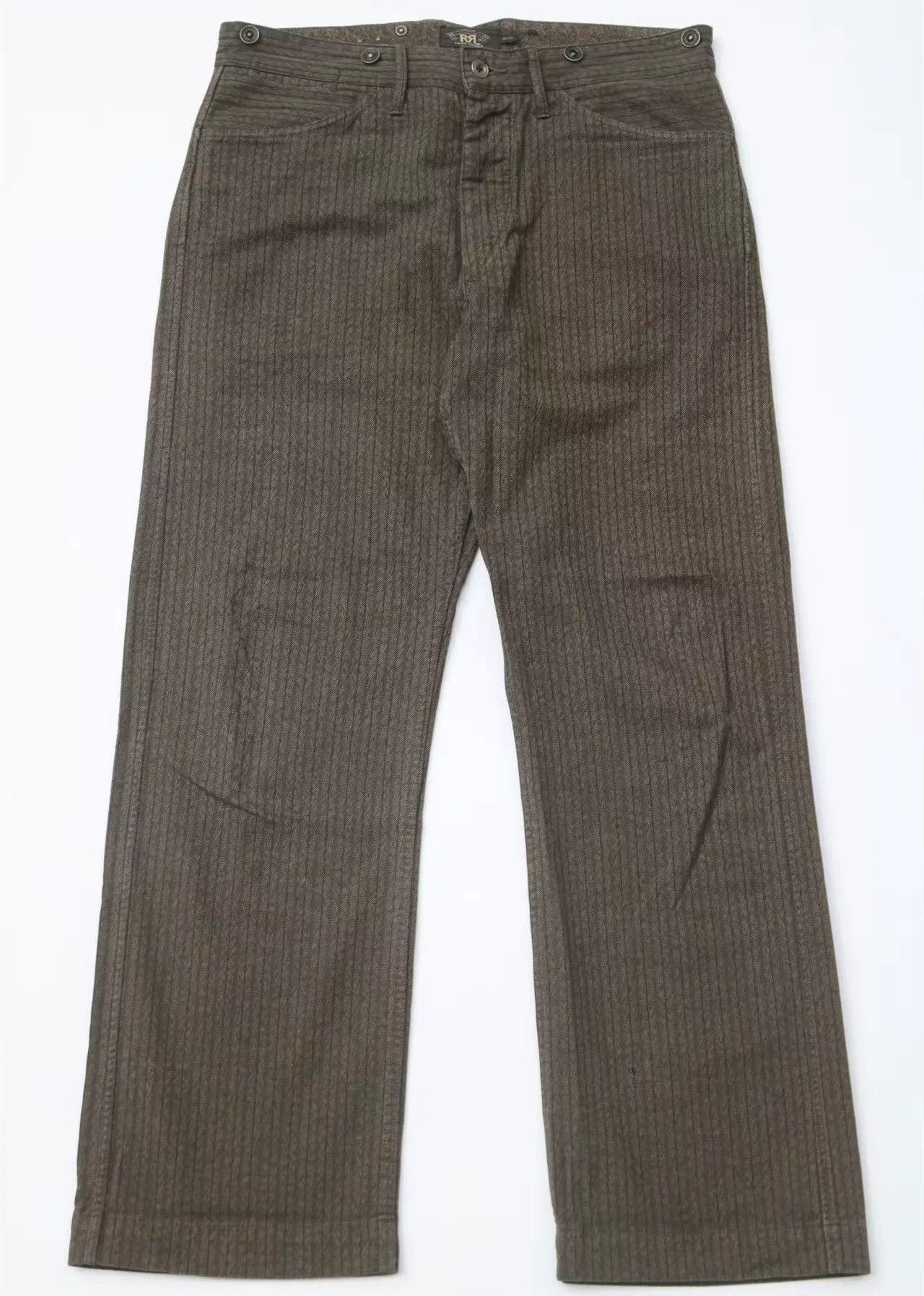 RRL Ralph Lauren RRL Striped Overalls Straight Cargo Pants Size US 32 / EU 48 - 2 Thumbnail