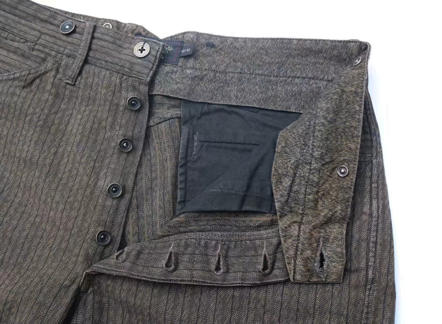 RRL Ralph Lauren RRL Striped Overalls Straight Cargo Pants Size US 32 / EU 48 - 4 Thumbnail