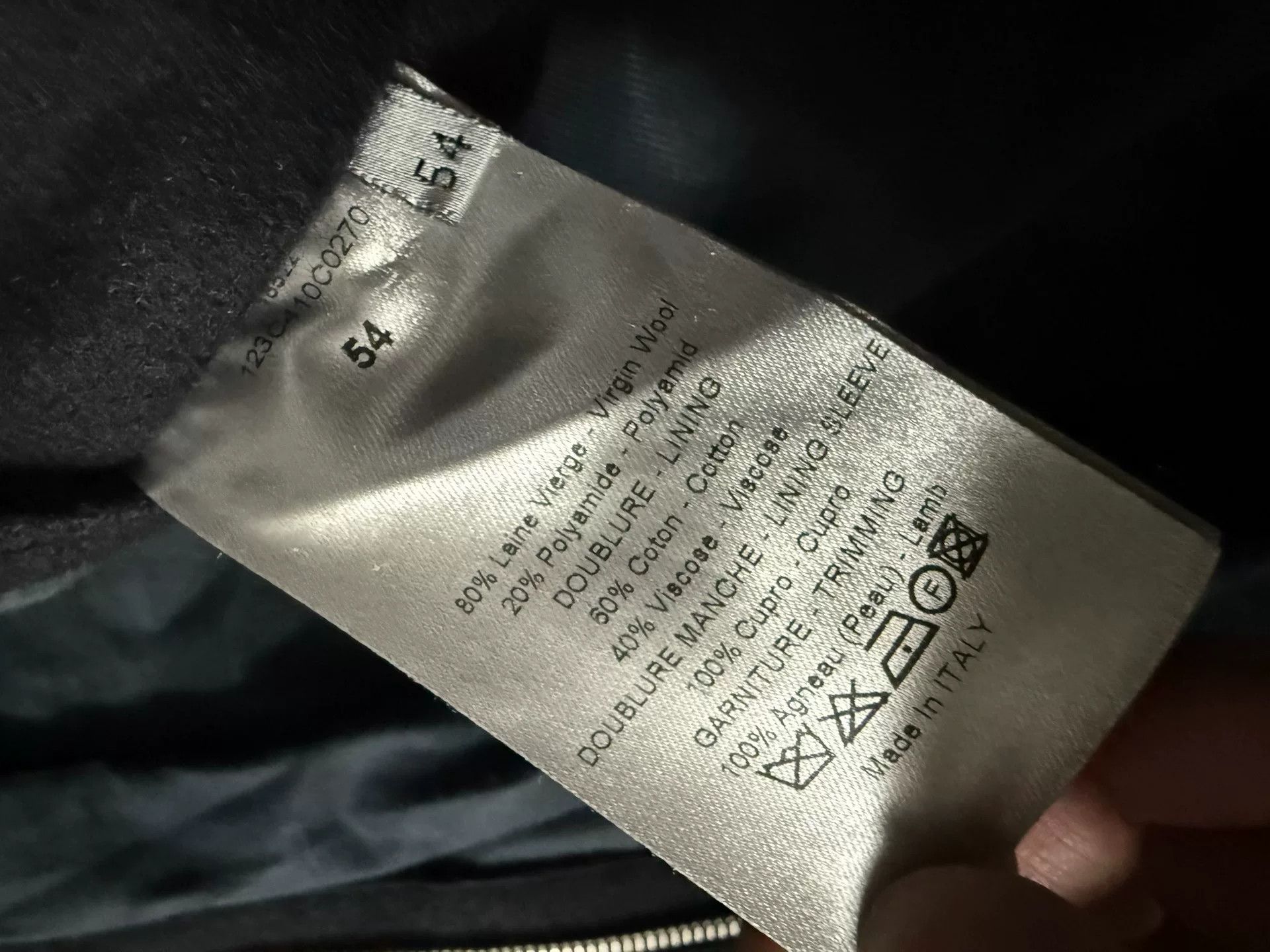dior拼皮羊毛夹克外套54码