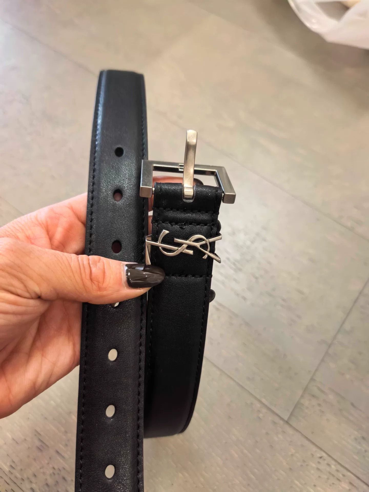 Yves Saint Laurent ysl black leather belt for sale Size ONE SIZE - 2 Thumbnail