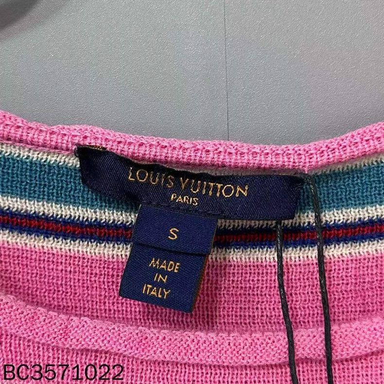 Louis Vuitton Pink Striped Round Neck Knit Top Size US S / EU 44-46 / 1 - 4 Thumbnail