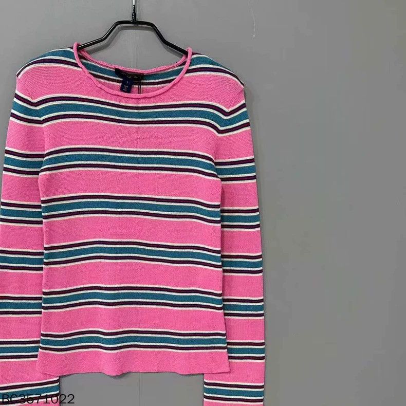 Louis Vuitton Pink Striped Round Neck Knit Top Size US S / EU 44-46 / 1 - 3 Thumbnail