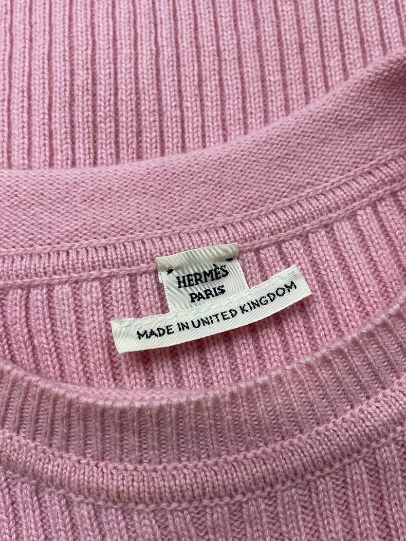 Hermes Hermes Pink Cashmere Knit Short-Sleeve Top Size US S / EU 44-46 / 1 - 3 Thumbnail