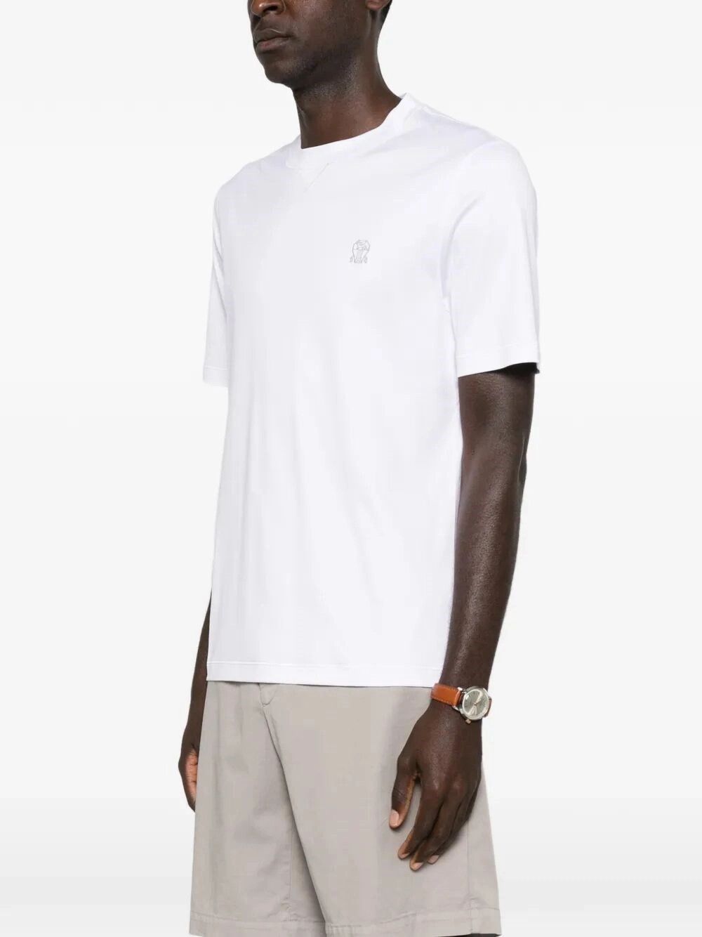 Brunello Cucinelli Crew-Neck T-Shirt With Logo Size US S / EU 44-46 / 1 - 3 Thumbnail