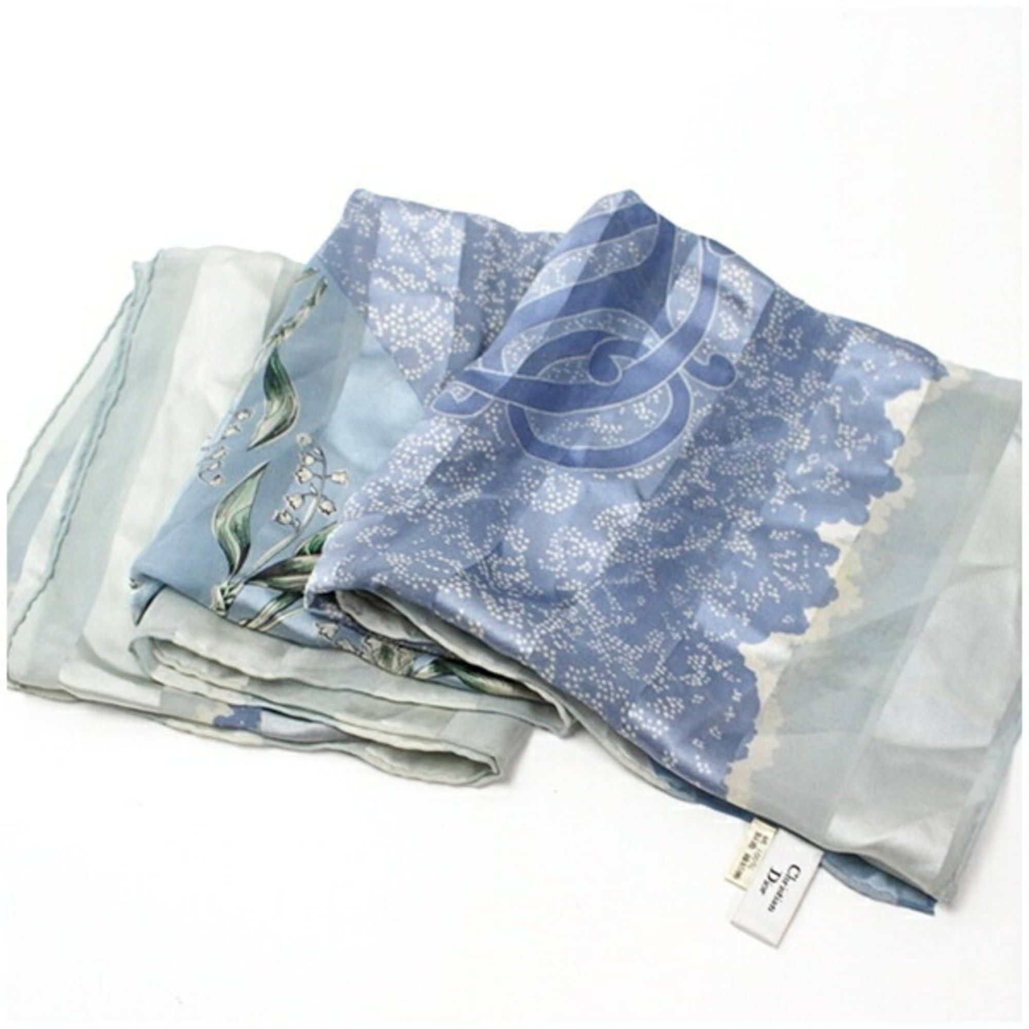 Dior Christian Dior Silk Scarf/Muffler Light Blue Women's Size ONE SIZE - 9 Thumbnail