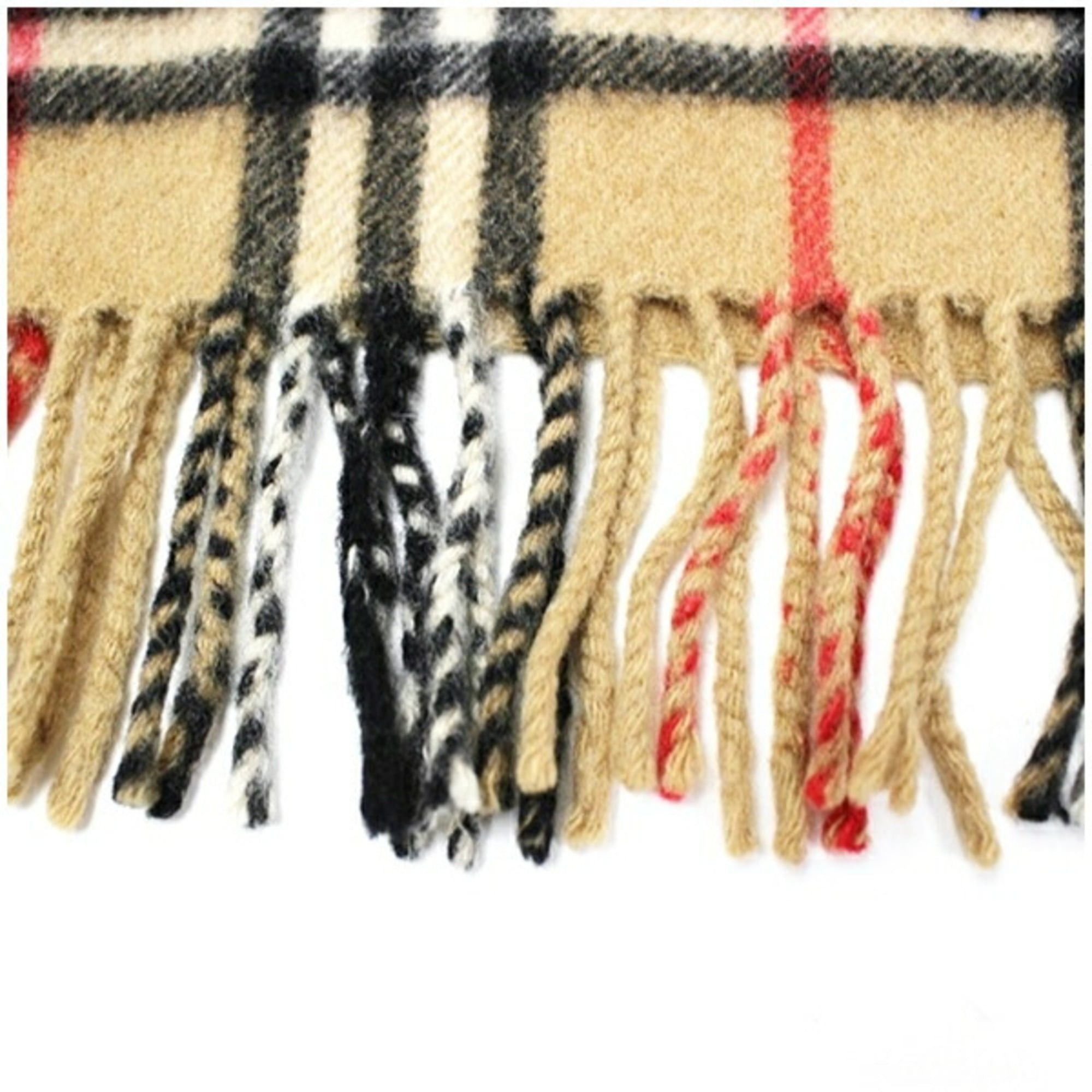 Burberry Burberry Cashmere Scarf, Camel x Check, 144 30 cm, for Men and Women Size ONE SIZE - 5 Thumbnail