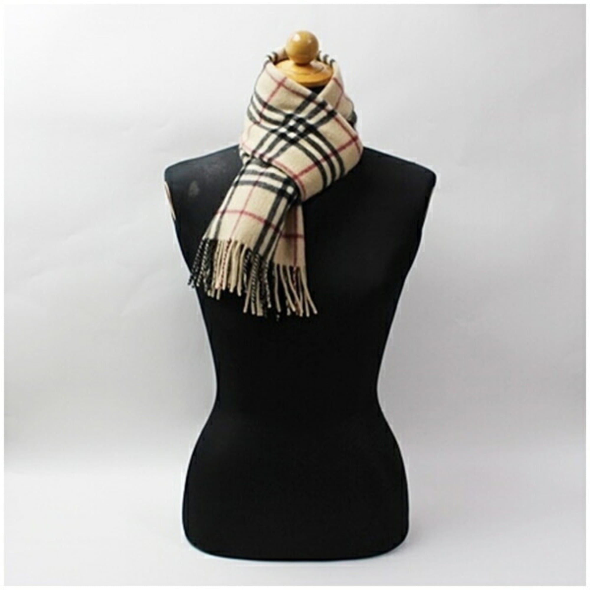 Burberry Burberry Cashmere Scarf, Beige x Check, 132 31 cm, Men's and Women's Size ONE SIZE - 3 Thumbnail