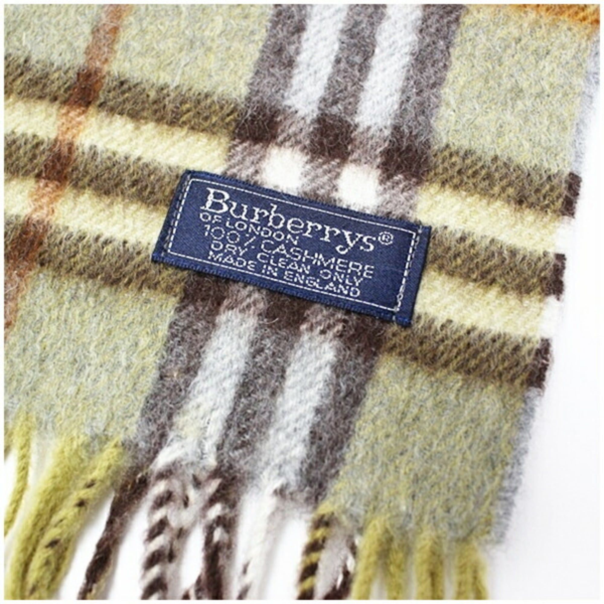 Burberry Burberry Cashmere Scarf, Khaki x Check, 31 154 cm, Men's and Women's Size ONE SIZE - 4 Thumbnail