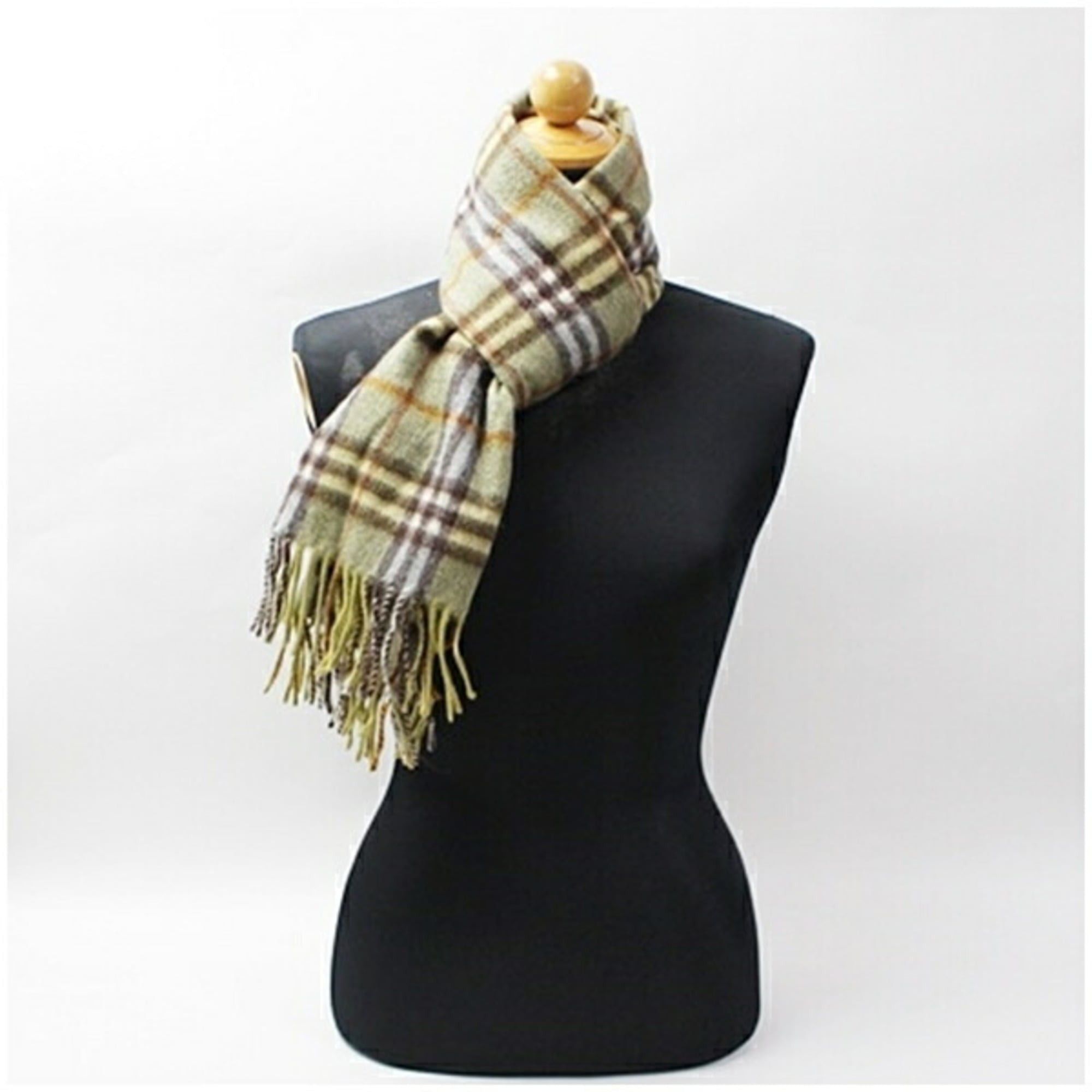 Burberry Burberry Cashmere Scarf, Khaki x Check, 31 154 cm, Men's and Women's Size ONE SIZE - 3 Thumbnail