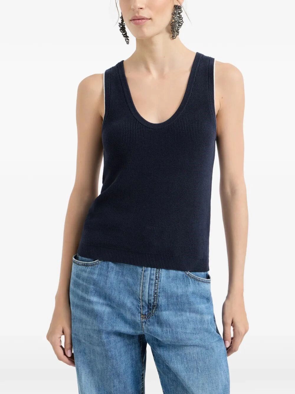 Brunello Cucinelli Knitted Vest Size M / US 6-8 / IT 42-44 - 4 Thumbnail