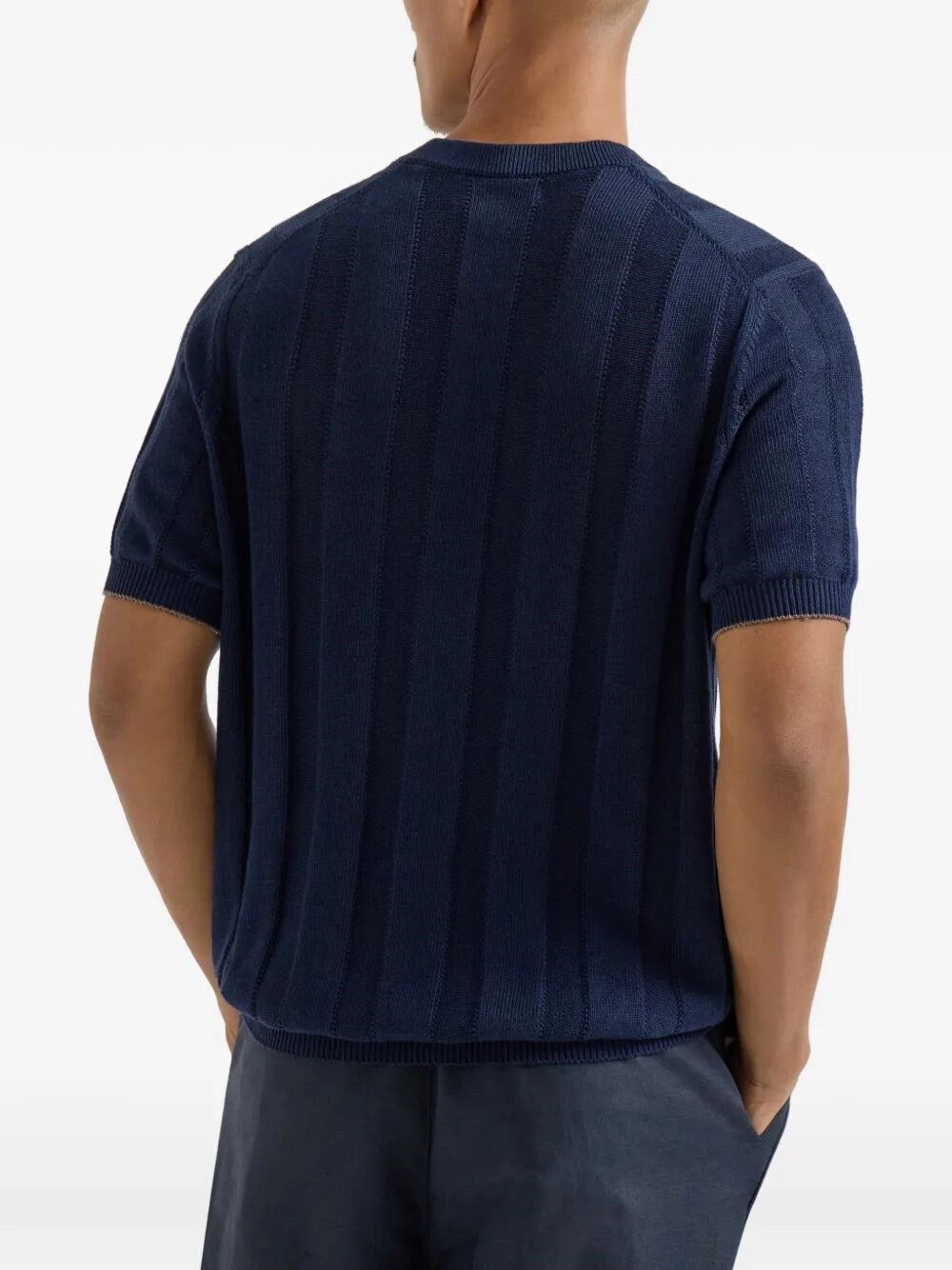 Brunello Cucinelli Textured Rib Knit T-Shirt With Henley Collar Size US XXL / EU 58 / 5 - 3 Thumbnail