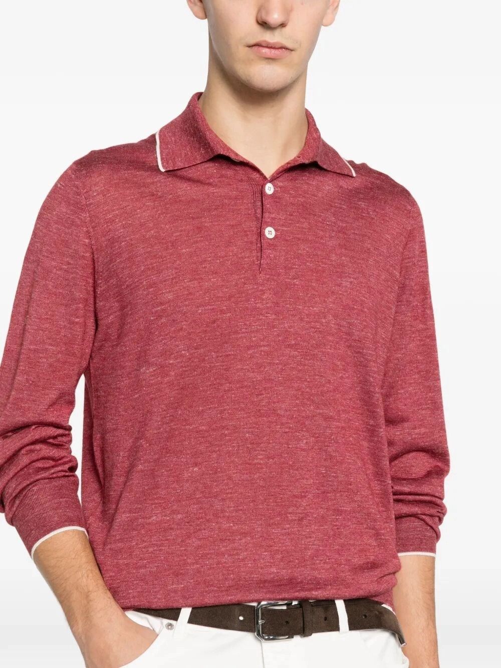 Brunello Cucinelli Long Sleeve Polo Size US XL / EU 56 / 4 - 3 Thumbnail