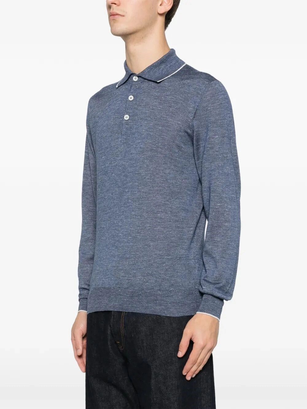 Brunello Cucinelli Long Sleeve Polo Size US XL / EU 56 / 4 - 5 Thumbnail