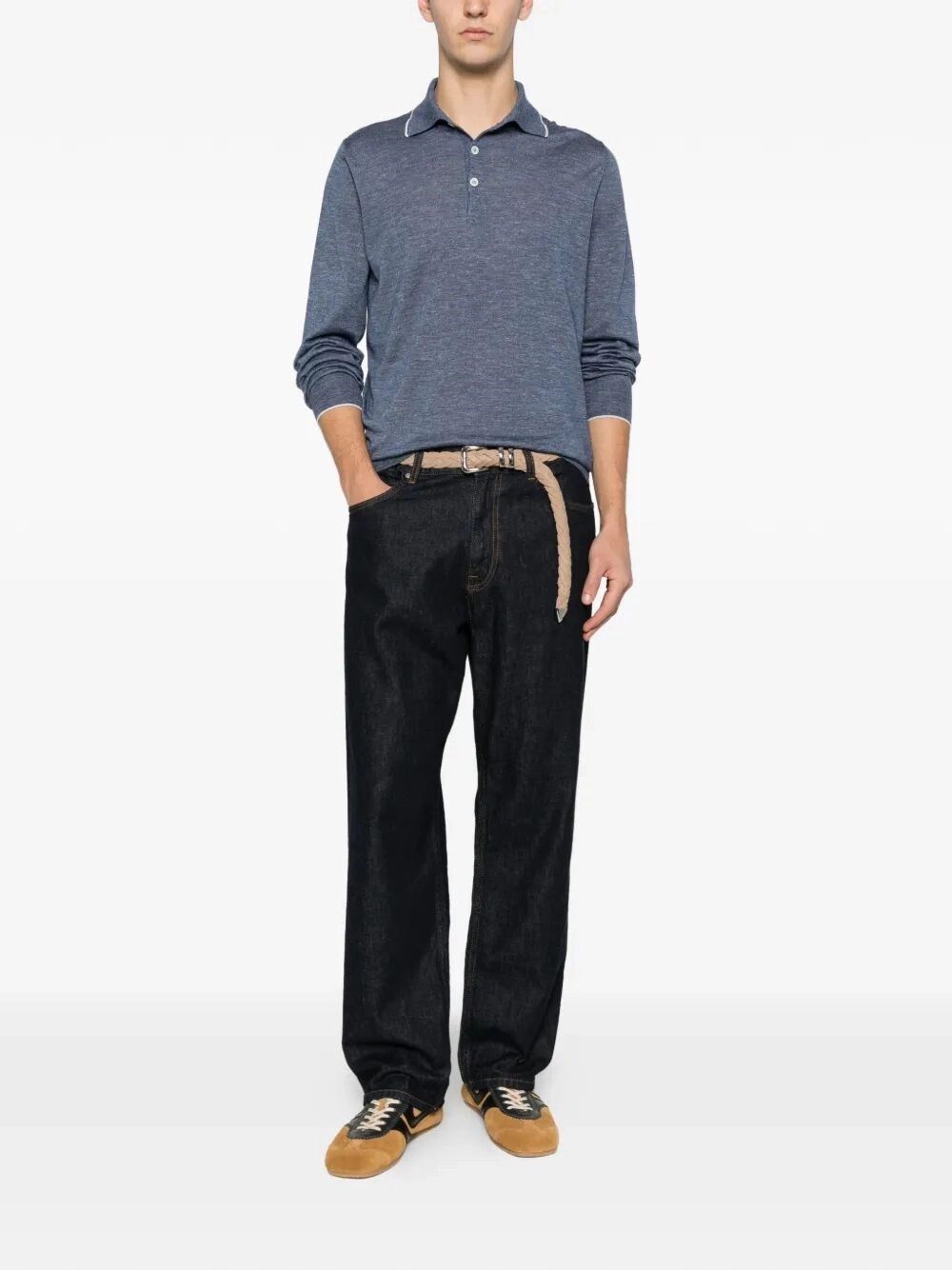 Brunello Cucinelli Long Sleeve Polo Size US XL / EU 56 / 4 - 2 Thumbnail