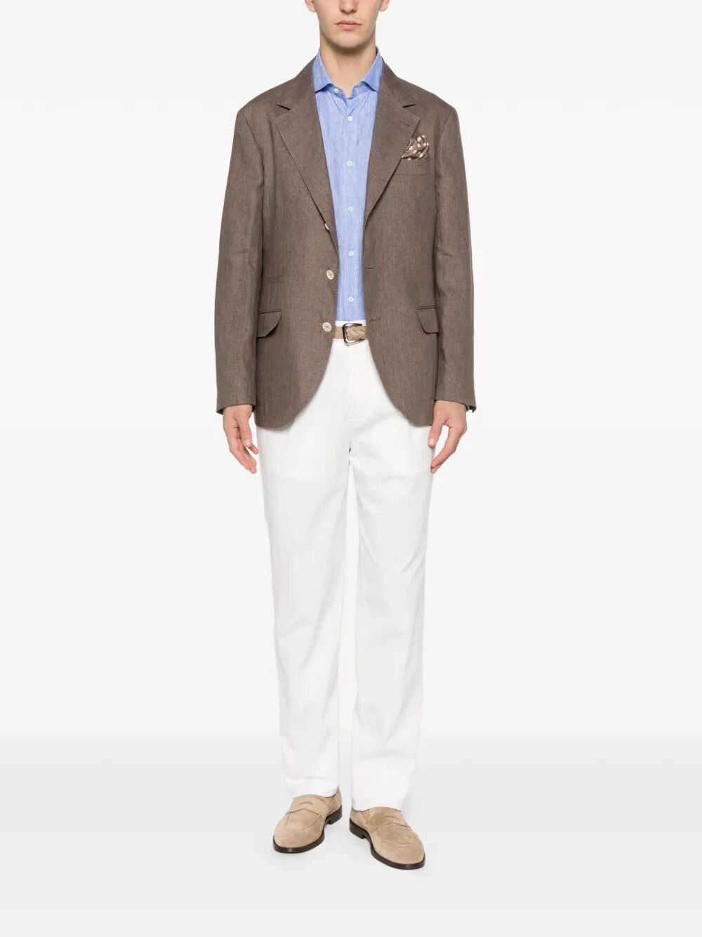 Brunello Cucinelli Linen Shirt Size US L / EU 52-54 / 3 - 2 Thumbnail