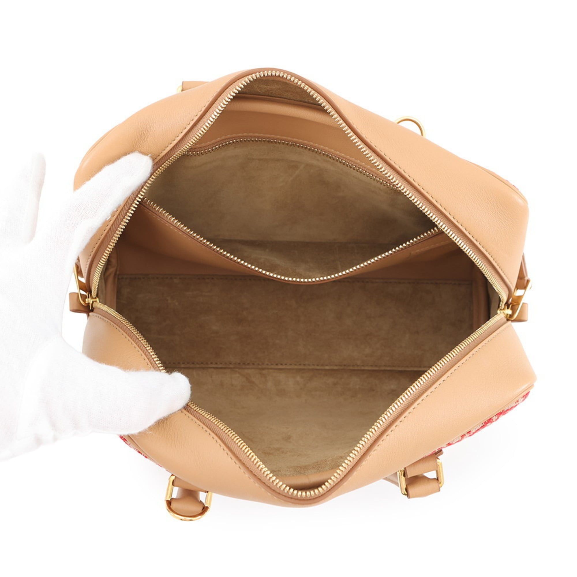 Loewe Anagram Amazona 23 Canvas and Calfskin Leather Handbag 