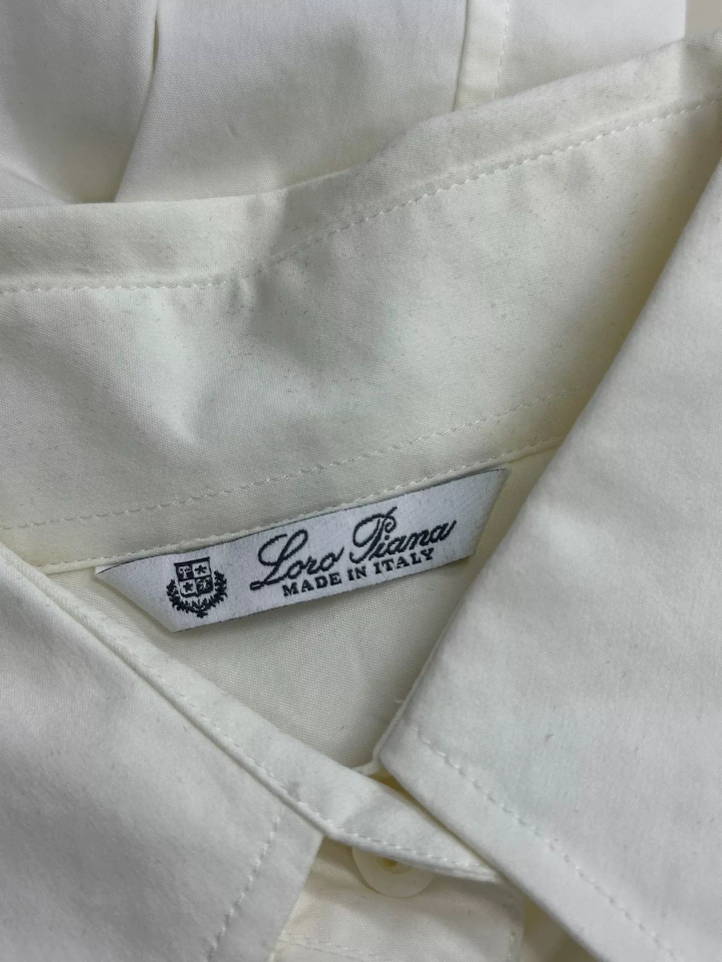 Loro Piana Loro Piana White Collared Long Sleeve Shirt Size US M / EU 48-50 / 2 - 4 Thumbnail
