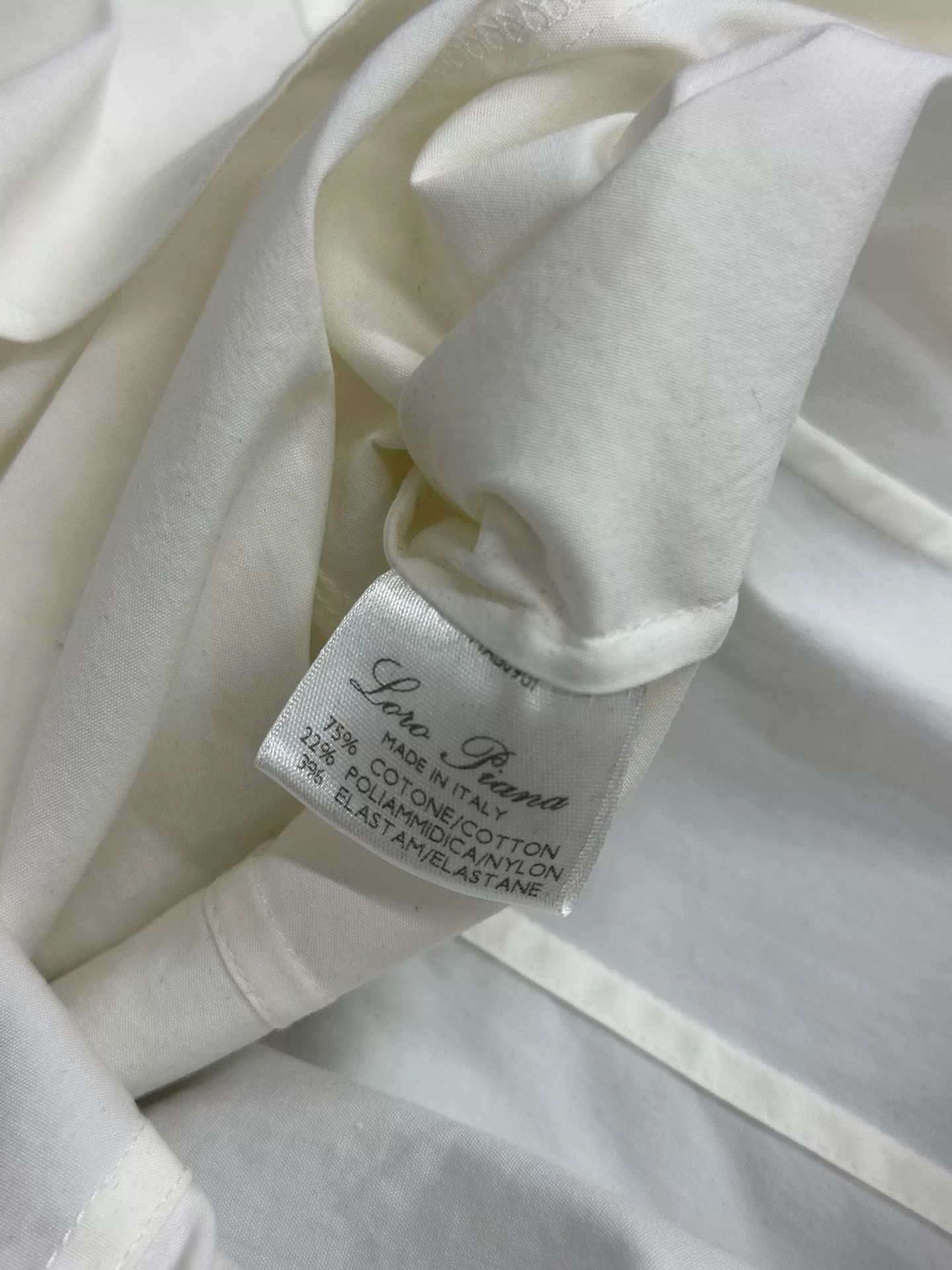 Loro Piana Loro Piana White Collared Long Sleeve Shirt Size US M / EU 48-50 / 2 - 5 Thumbnail