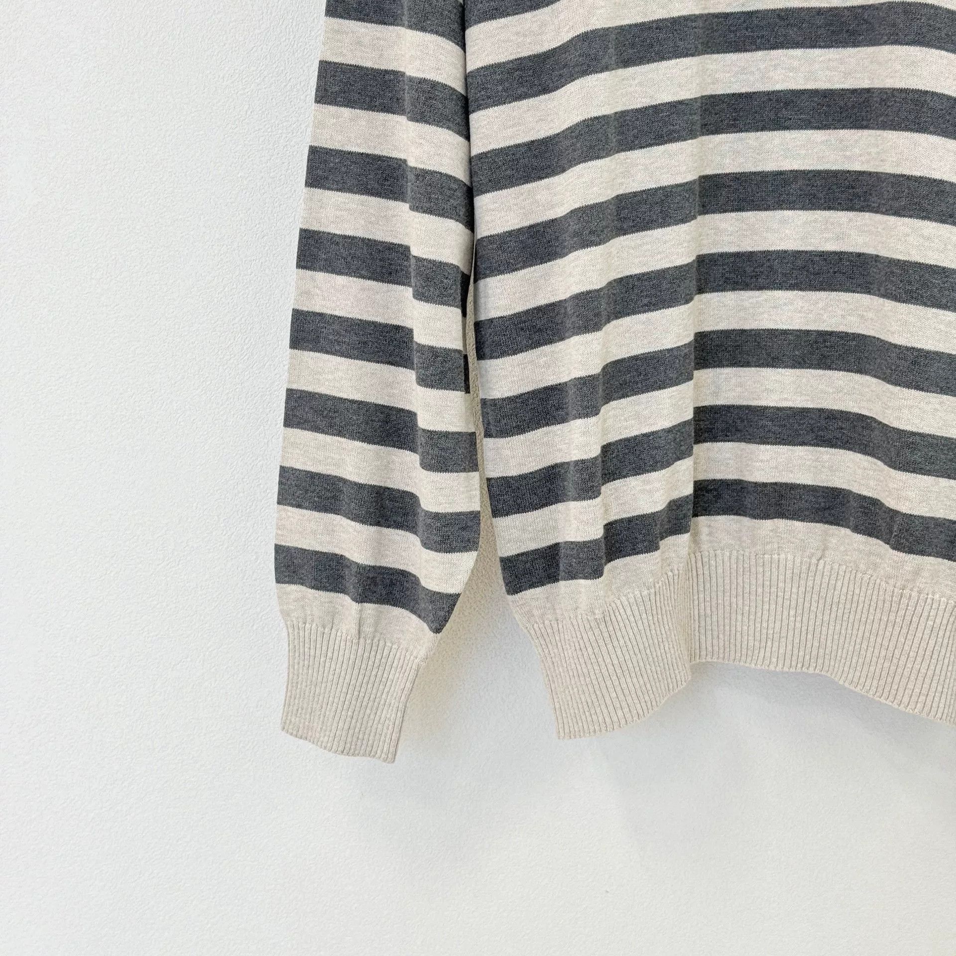Brunello Cucinelli Brunello Cucinelli Striped Zip Sweater Size US L / EU 52-54 / 3 - 3 Thumbnail