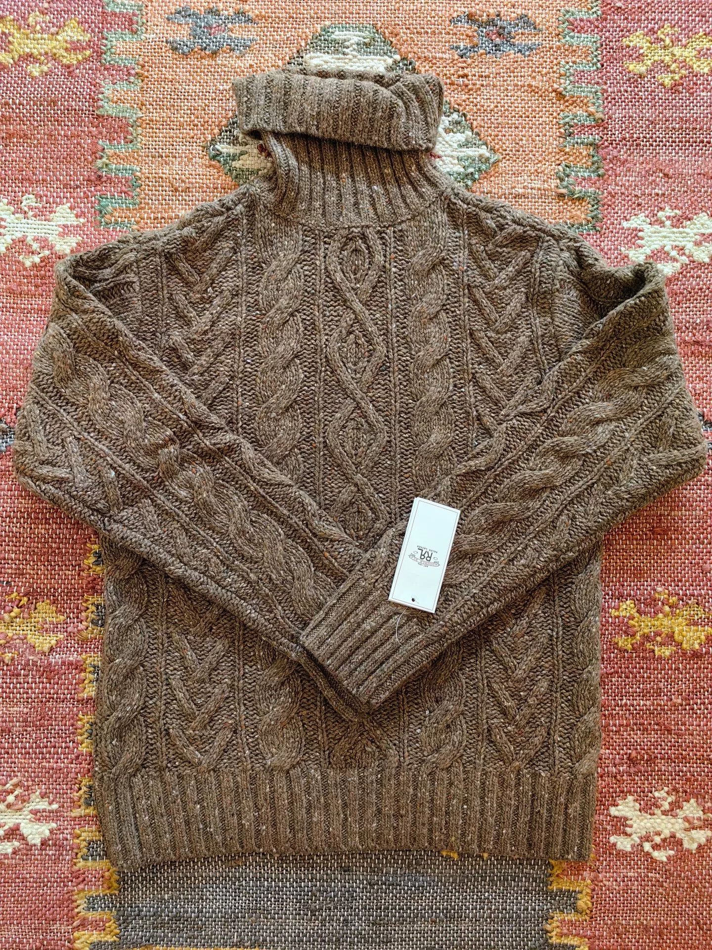 RRL Ralph Lauren RRL Aran-Knit Wool Blend Turtleneck Sweater Size US M / EU 48-50 / 2 - 2 Thumbnail