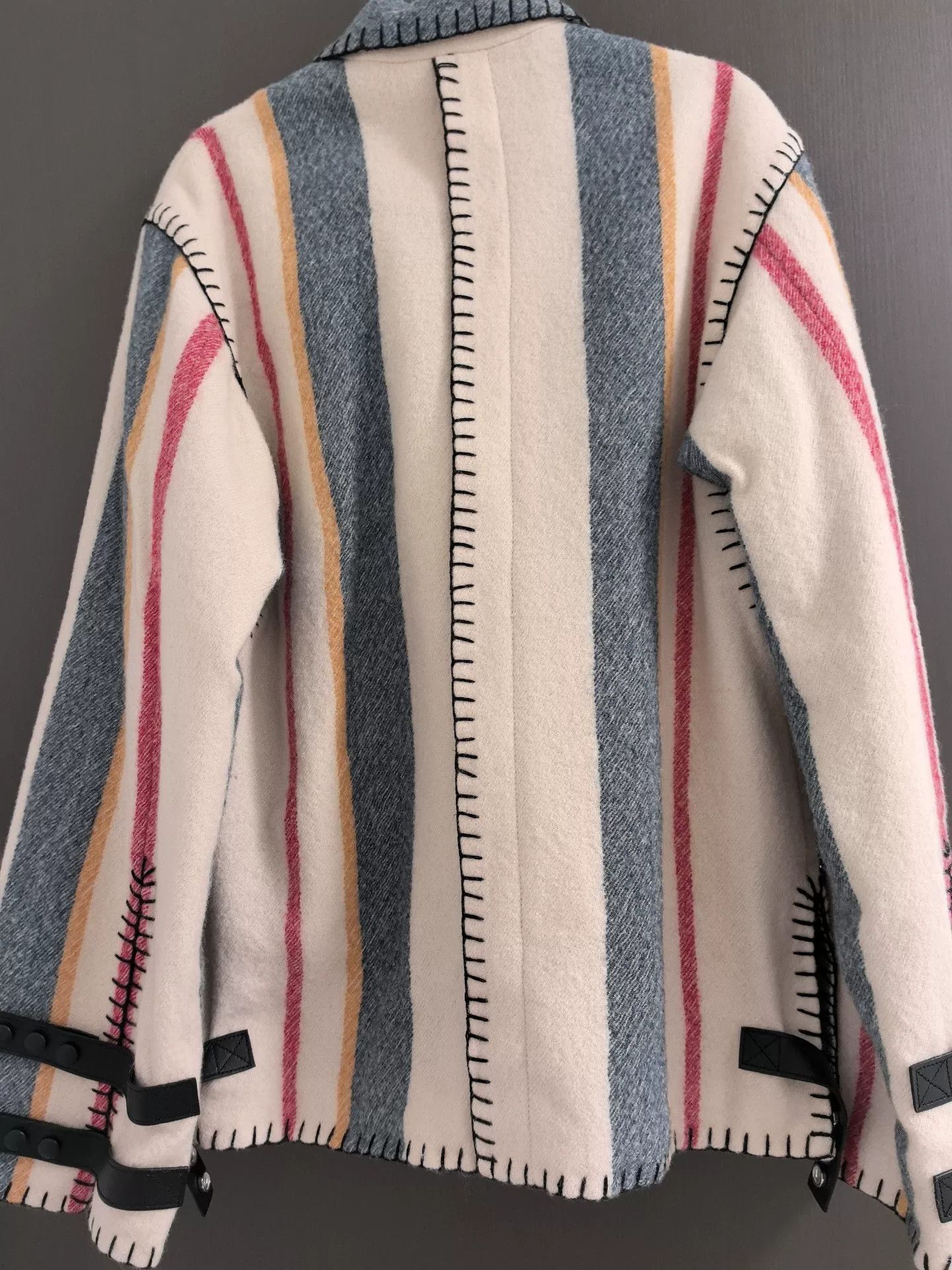Loewe Loewe Wool Leather Striped Coat Size US S / EU 44-46 / 1 - 2 Thumbnail