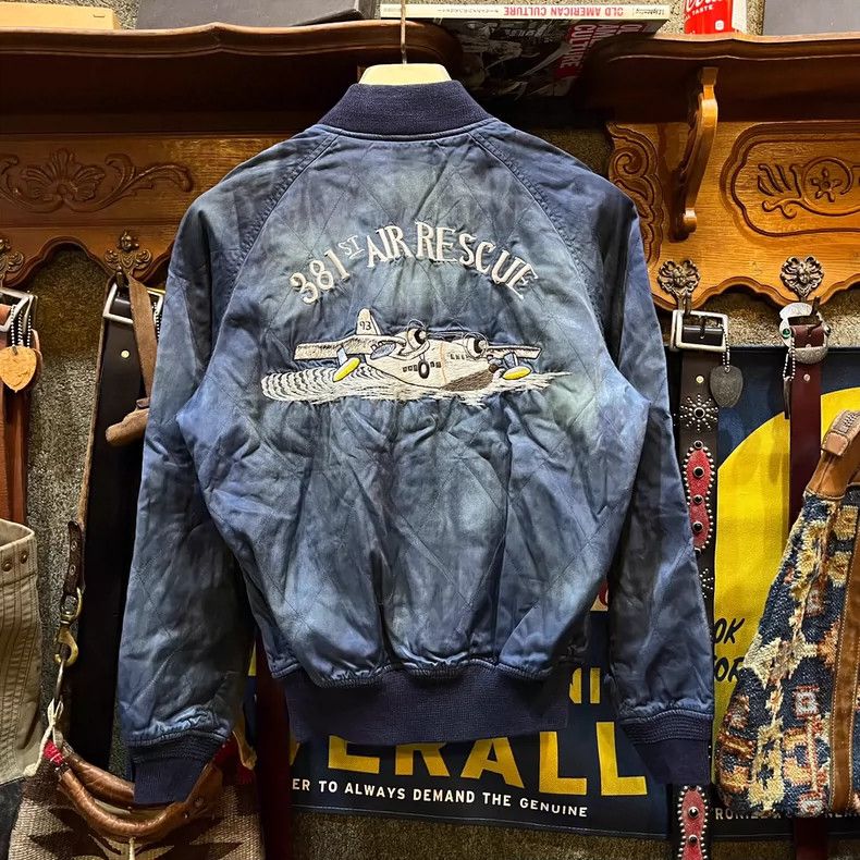 RRL Ralph Lauren RRL Indigo Washed Baseball Jacket Size US S / EU 44-46 / 1 - 2 Thumbnail