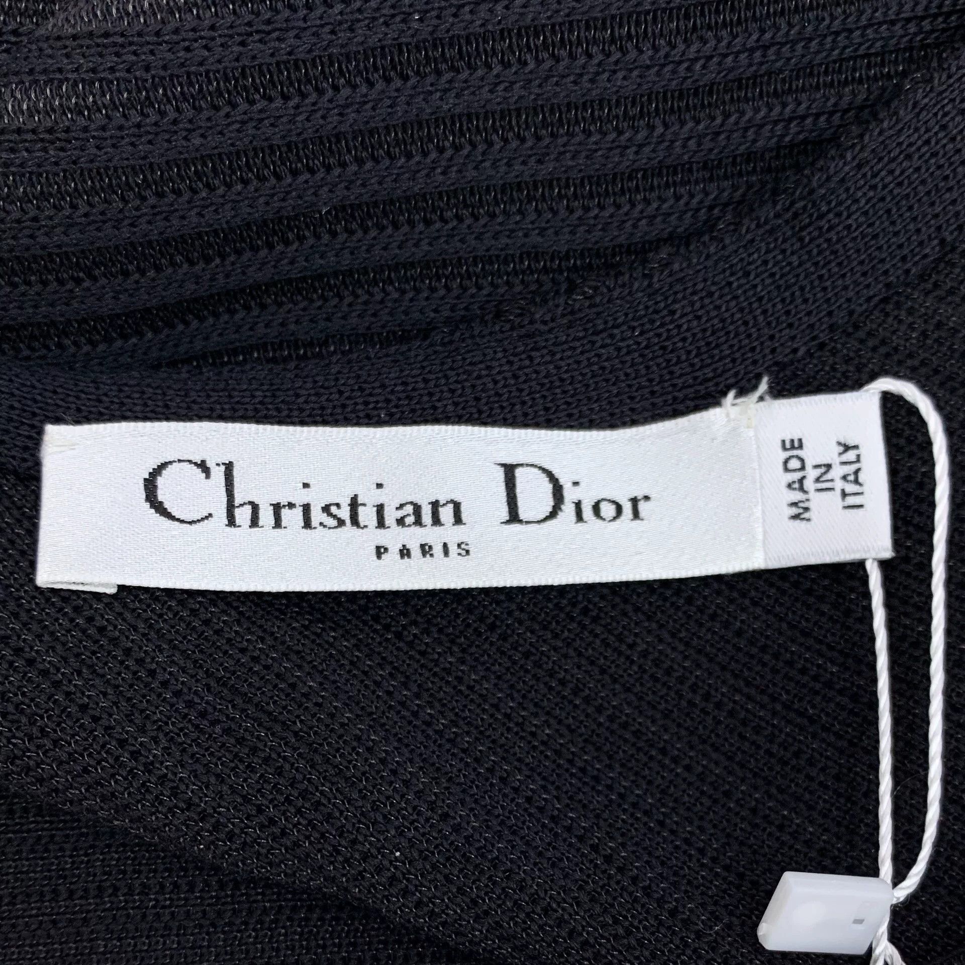 Dior black silk v-neck long sleeve dress Size US XS / EU 42 / 0 - 5 Thumbnail