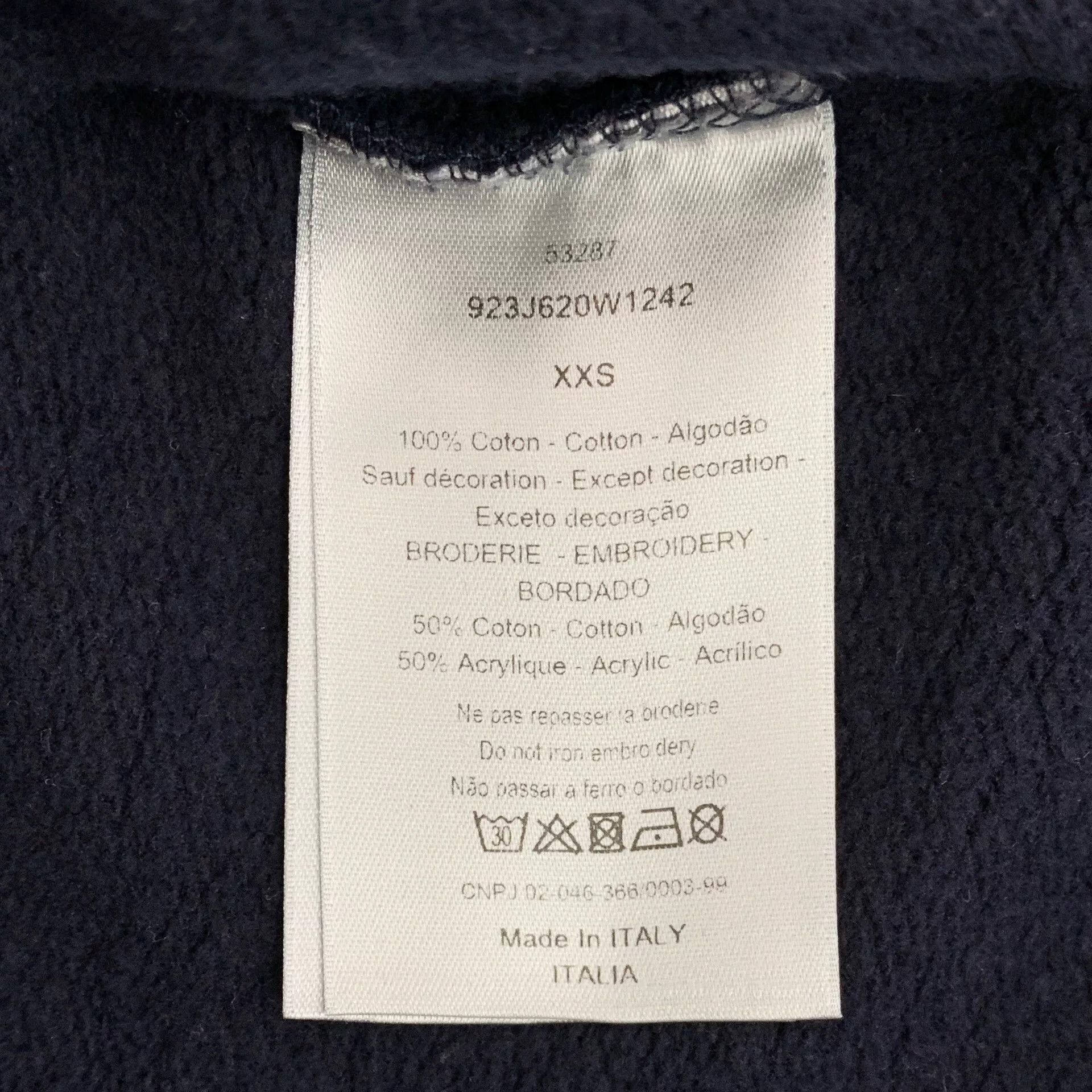 Dior dior navy logo print long sleeve sweatshirt Size US XXS / EU 40 - 8 Thumbnail