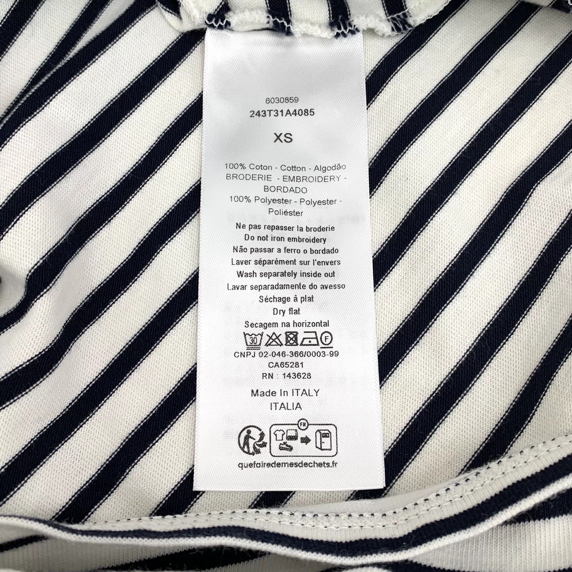 Dior dior color-block striped t-shirt Size US XS / EU 42 / 0 - 7 Thumbnail