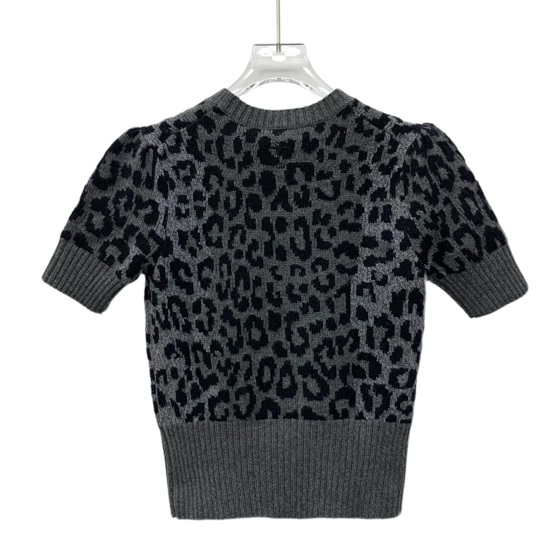 Dior christian dior gray leopard print short sleeve knit Size US XXS / EU 40 - 2 Thumbnail