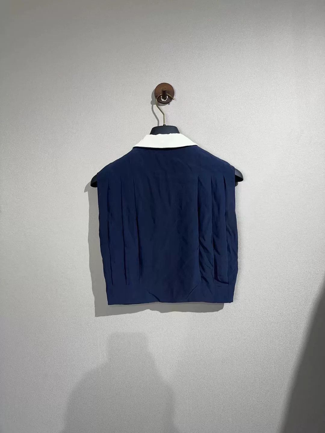 Miu Miu navy sleeveless button-up top by miu miu Size S / US 4 / IT 40 - 2 Thumbnail