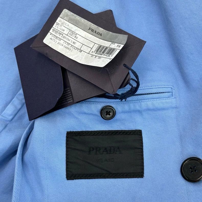 Prada Prada Distressed Triangle Logo Blazer Size US M / EU 48-50 / 2 - 5 Thumbnail