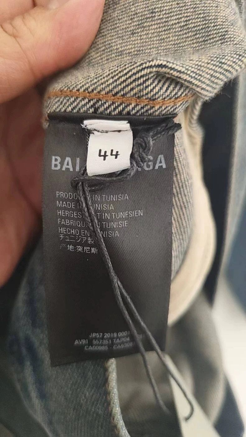Balenciaga Balenciaga Blue Denim Jacket with Logo Size US XL / EU 56 / 4 - 4 Thumbnail
