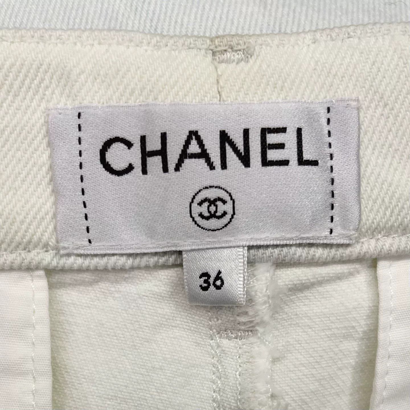 Chanel Chanel White Straight-Leg Denim Jeans Size US 36 / EU 52 - 5 Thumbnail