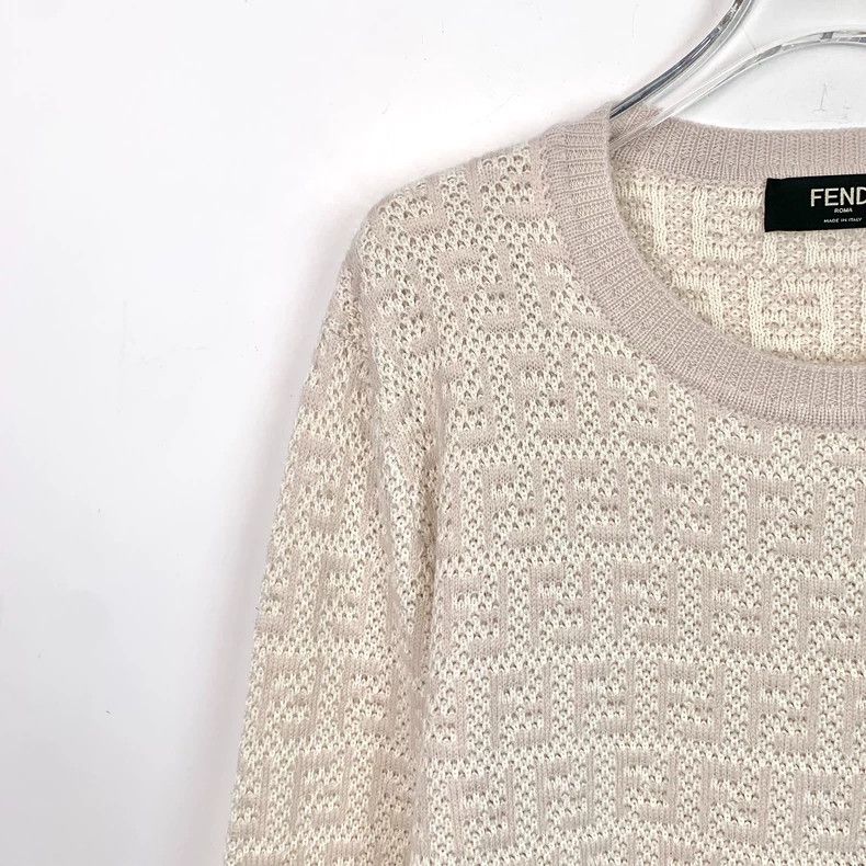 Fendi Fendi Logo Print Wool Knit Sweater Size US L / EU 52-54 / 3 - 3 Thumbnail